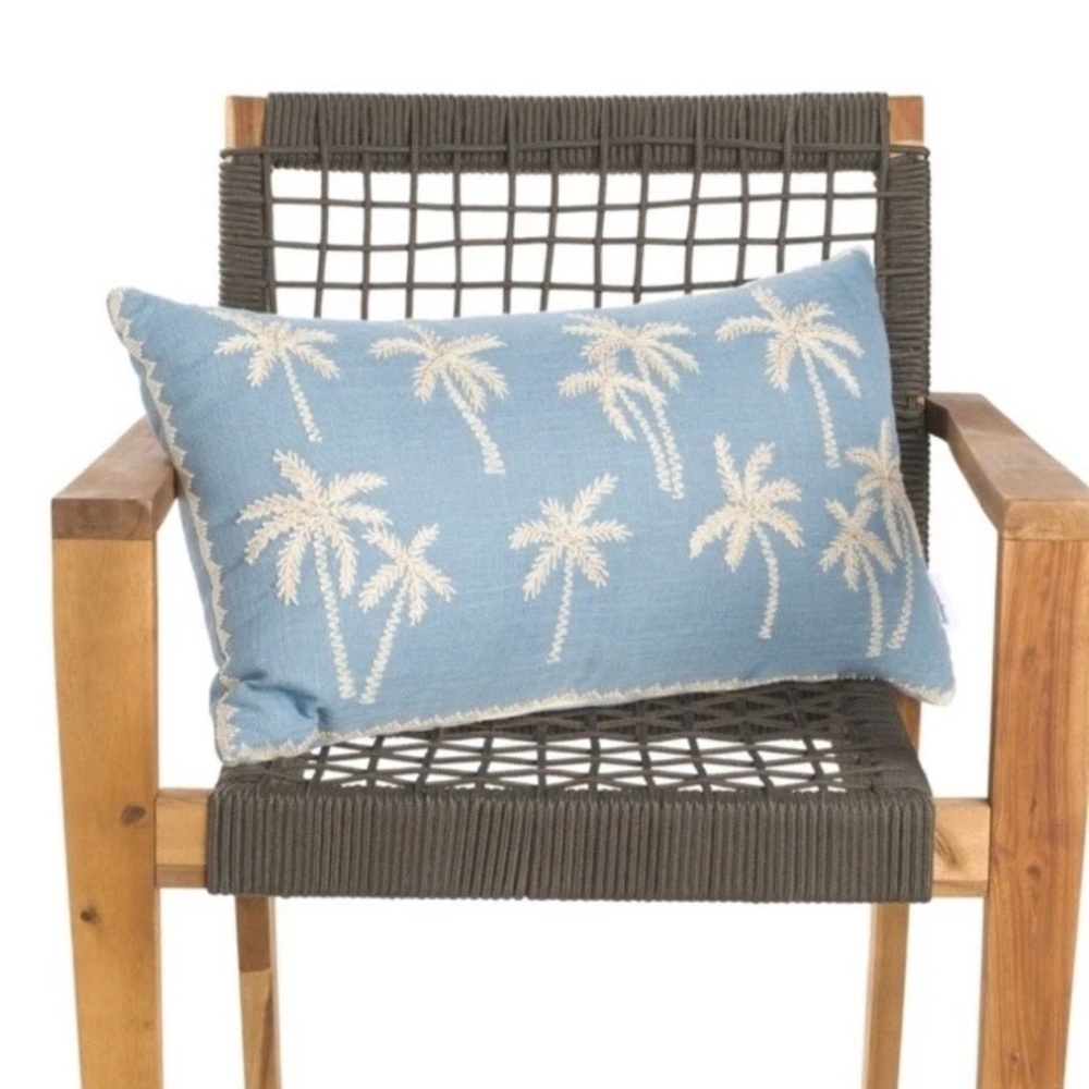 Tommy Bahama 14 x 24 Throw Pillow Indoor/Outdoor Palm Trees Blue Tropical Beach